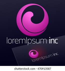Round vector sign. Logo for Media, Fashion, Cosmetics