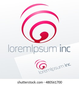 Round vector sign. Logo for Media, Fashion, Cosmetics