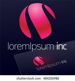 Round vector sign. Logo for Media, Fashion, Cosmetics