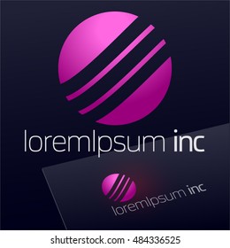 Round vector sign. Logo for Media, Fashion, Cosmetics