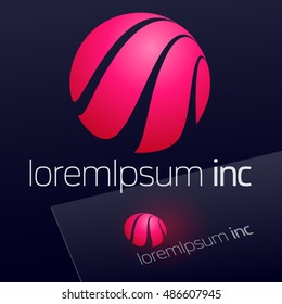 Round vector sign. Logo for Media, Fashion, Cosmetics