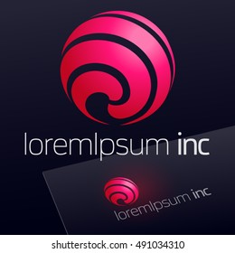 Round vector sign. Logo for Media, Fashion, Cosmetics