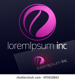Round vector sign. Logo for Media, Fashion, Cosmetics