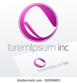 Round vector sign. Logo for Media, Fashion, Cosmetics