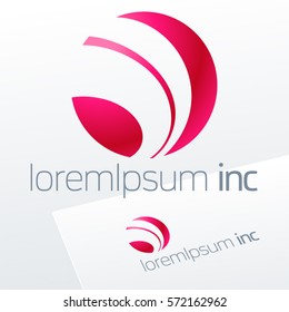 Round vector sign. Logo for Media, Fashion, Cosmetics