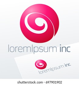 Round vector sign. Logo for Media, Fashion, Cosmetics