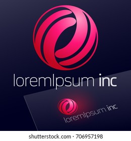 Round vector sign. Logo for Media, Fashion, Cosmetics