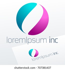 Round vector sign. Logo for Media, Fashion, Cosmetics