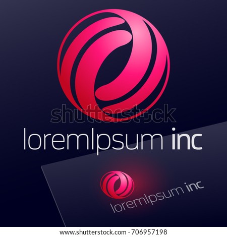 Round vector sign. Logo for Media, Fashion, Cosmetics