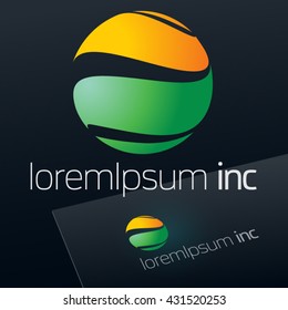 Round vector sign on dark Background. Logo for Ecology, Pharmacy, Cosmetic activity