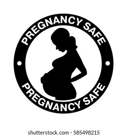 Round vector stamp for products that are allowed for pregnant women. Pregnancy safe sign
