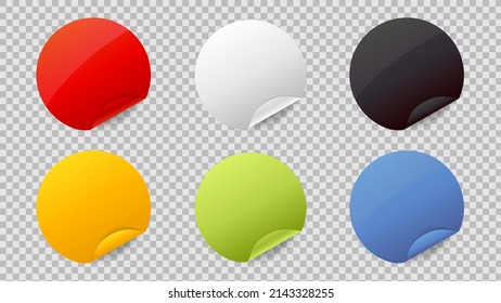 Runde Vektoraufkleber-Vorlage mit geschliffener Kante zum Verkaufspreis und Sonderangebot einzeln auf transparentem Hintergrund. Vektorgrafik