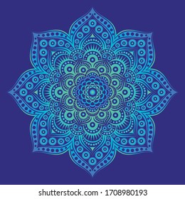 Round vector symetric mandala. Circular pattern for Henna, Mehndi, tattoo, decoration. Decorative ornament in ethnic oriental style.