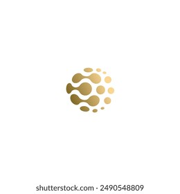 logotipo de icono de tecnología de Vector redondo