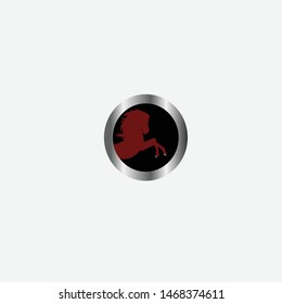 Round vector template with a horse emblem inside