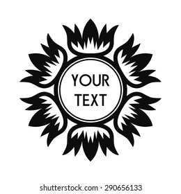 Round Vector Text Frame With Decorative Floral Elements For Logos, Stickers, Labels, Tags And Other Design.
