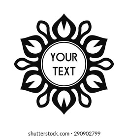 Round Vector Text Frame With Decorative Floral Elements For Logos, Stickers, Labels, Tags And Other Design.