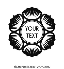 Round Vector Text Frame With Decorative Floral Elements For Logos, Stickers, Labels, Tags And Other Design.