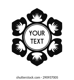 Round Vector Text Frame With Decorative Floral Elements For Logos, Stickers, Labels, Tags And Other Design.
