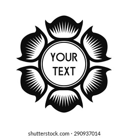 Round Vector Text Frame With Decorative Floral Elements For Logos, Stickers, Labels, Tags And Other Design.