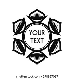 Round Vector Text Frame With Decorative Floral Elements For Logos, Stickers, Labels, Tags And Other Design.