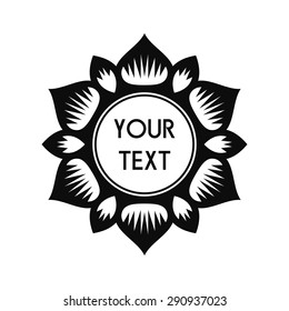 Round Vector Text Frame With Decorative Floral Elements For Logos, Stickers, Labels, Tags And Other Design.