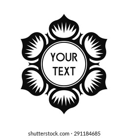 Round Vector Text Frame With Decorative Floral Elements For Logos, Stickers, Labels, Tags And Other Design.
