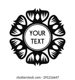 Round Vector Text Frame With Decorative Floral Elements For Logos, Stickers, Labels, Tags And Other Design.