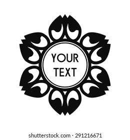 Round Vector Text Frame With Decorative Floral Elements For Logos, Stickers, Labels, Tags And Other Design.