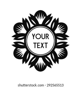 Round Vector Text Frame With Decorative Floral Elements For Logos, Stickers, Labels, Tags And Other Design.