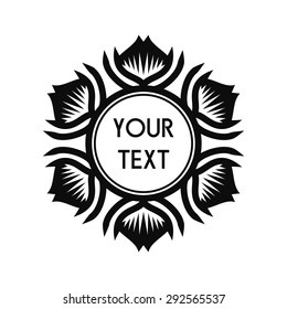 Round Vector Text Frame With Decorative Floral Elements For Logos, Stickers, Labels, Tags And Other Design.