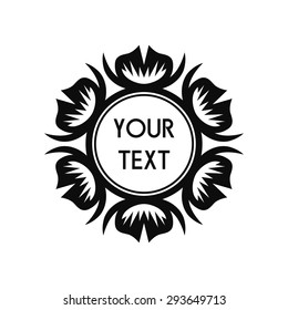 Round Vector Text Frame With Decorative Floral Elements For Logos, Stickers, Labels, Tags And Other Design.