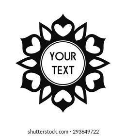 Round Vector Text Frame With Decorative Floral Elements For Logos, Stickers, Labels, Tags And Other Design.