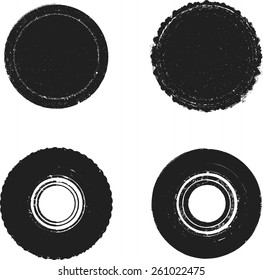 Round Vector Vintage Stamps Collection . Grunge Circle , Round, Dotted Elements for your Design .
