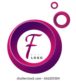 Round vector violet logo for identity