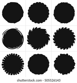 round vectors for sticker or sign creation - radial isolated forms on white background