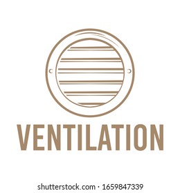 Round ventilation grill vintage logo with text