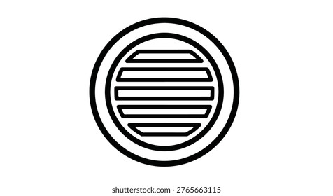 Round ventilation grille or drain icon