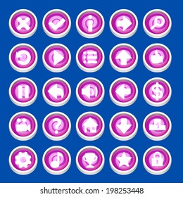 Round video game buttons
