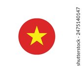 Round Vietnam flag emblem design element