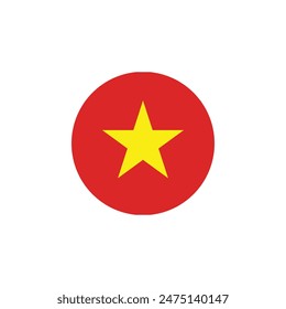 Round Vietnam flag emblem design element