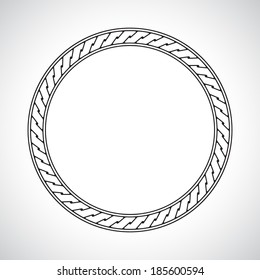 Round viking ornament, frame, pigtail, celtic ethnic, framing isolated vector illustration