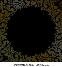 round vintage brown frame. Vector