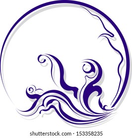 Round vintage element for your design. Vector illustration. 