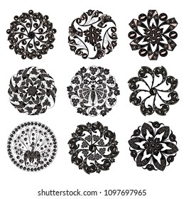 Round vintage frame vector collection