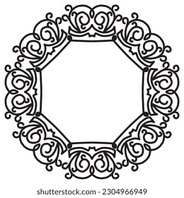 Round vintage frame with victorian style