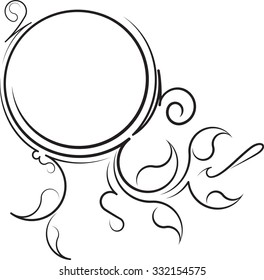 Round vintage frame for your design. Vector illustration.