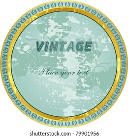 round vintage label