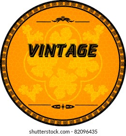 round  vintage label