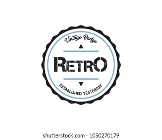 round vintage retro logo badge design illustration,vintage design style, designed for apparel and logo